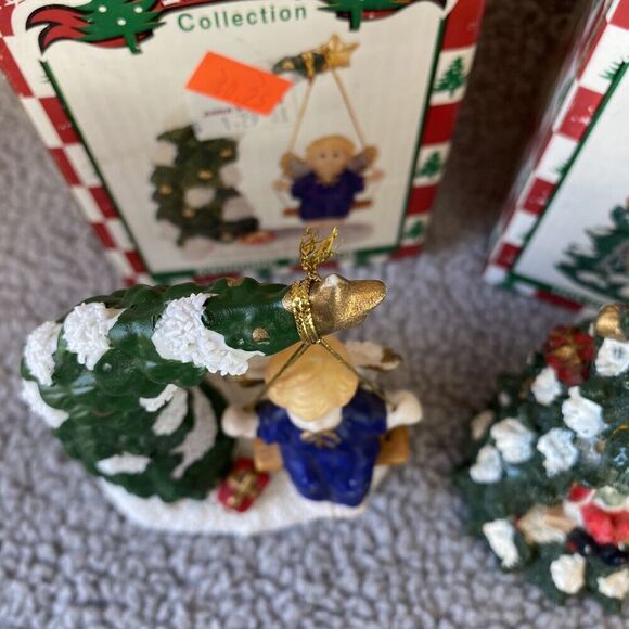 3 World Bazaars Holiday Collection Figurines Swinging Angel Cherub Holiday Tree - Picture 3 of 15